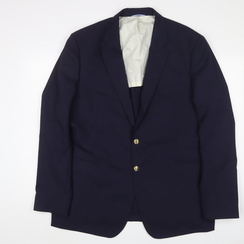 GANT Mens Blue Wool Jacket Suit Jacket Size 40 Regular