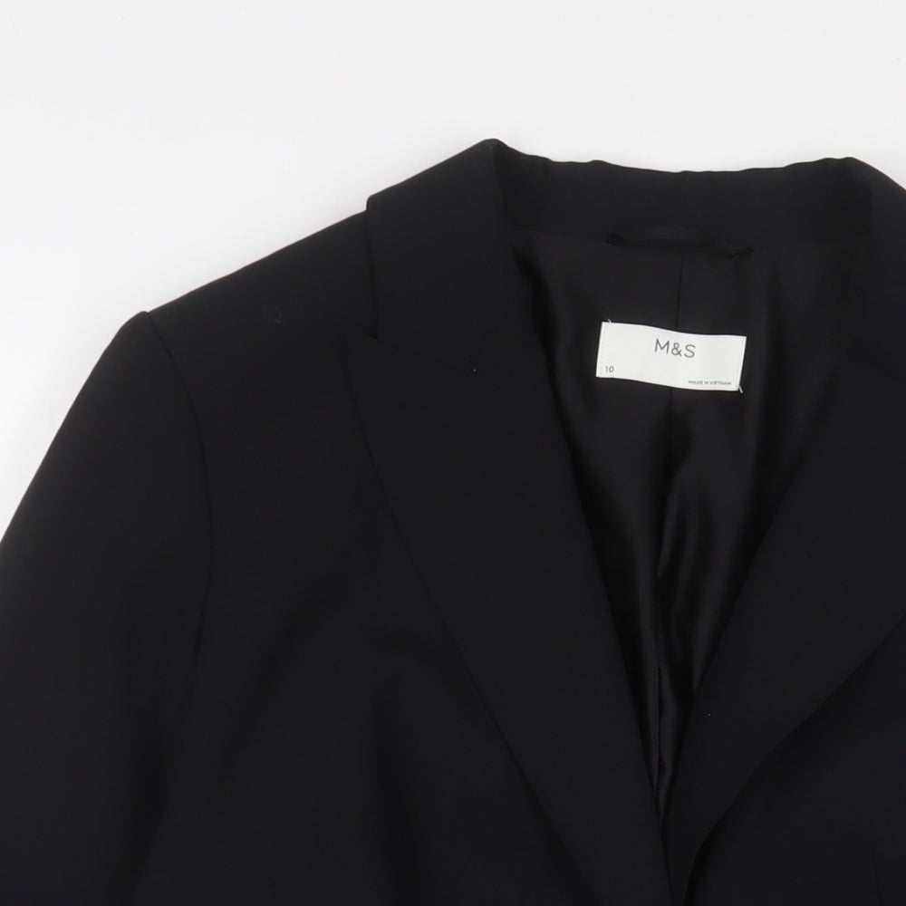Marks and Spencer Womens Black Jacket Blazer Size 10 Button