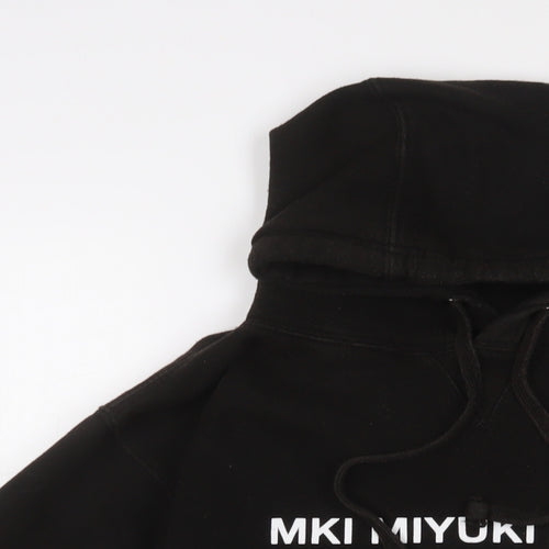 MKI MIYUKI ZOKU Mens Black Cotton Pullover Hoodie Size S - Logo, Embroidered