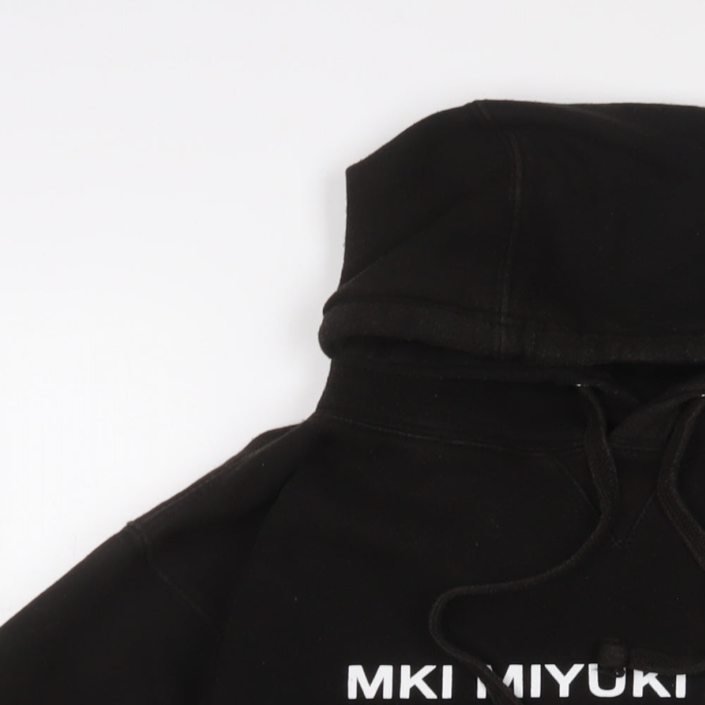 MKI MIYUKI ZOKU Mens Black Cotton Pullover Hoodie Size S - Logo, Embroidered