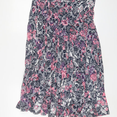 Roman Womens Grey Fair Isle Polyester A-Line Skirt Size 12