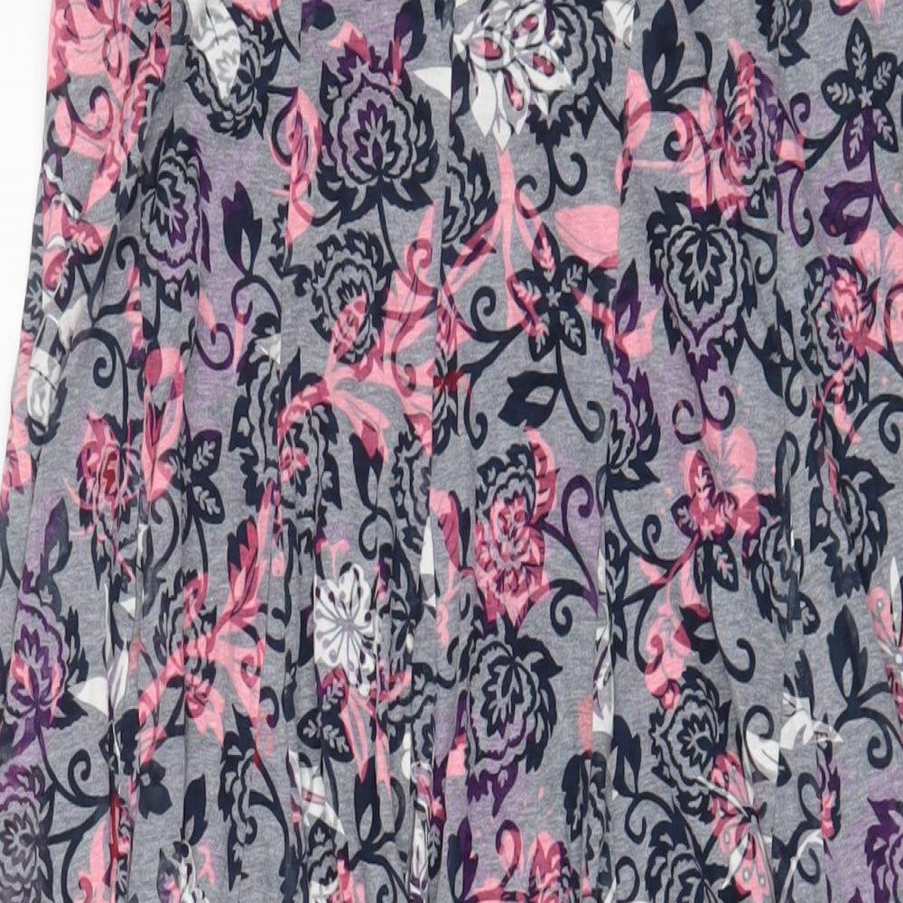 Roman Womens Grey Fair Isle Polyester A-Line Skirt Size 12