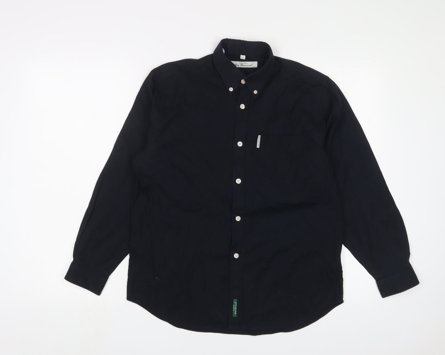 Ben Sherman Mens Blue Cotton T-Shirt Size L Collared