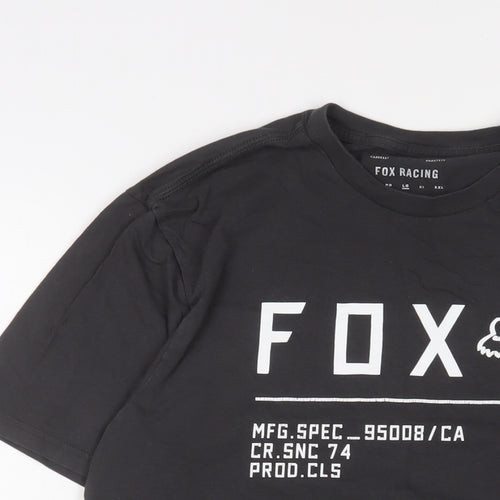 Fox Racing Mens Grey Cotton T-Shirt Size XL Crew Neck - Logo