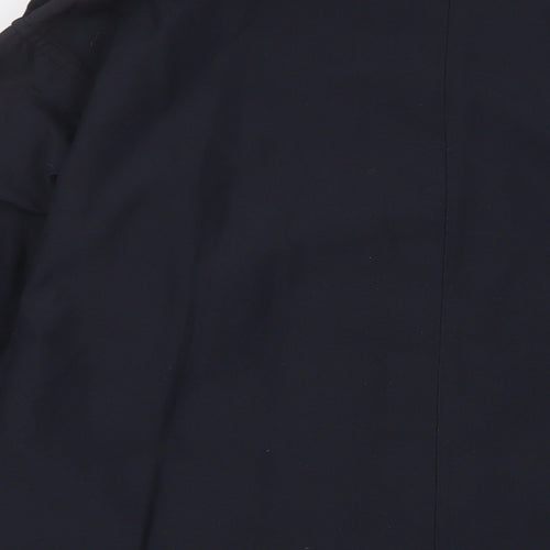 Workwear Mens Blue Viscose Button-Up Size L Collared Button