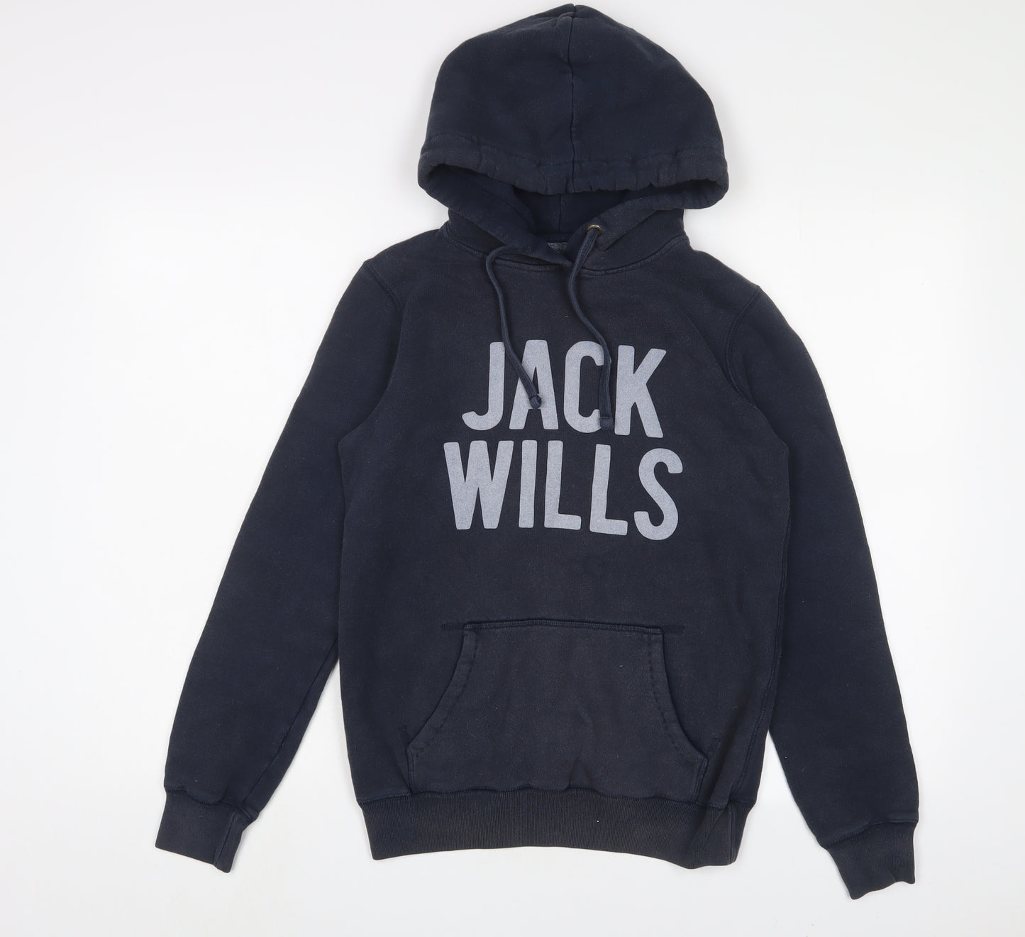 Jack Wills Womens Blue Cotton Pullover Hoodie Size 8 Pullover - Logo