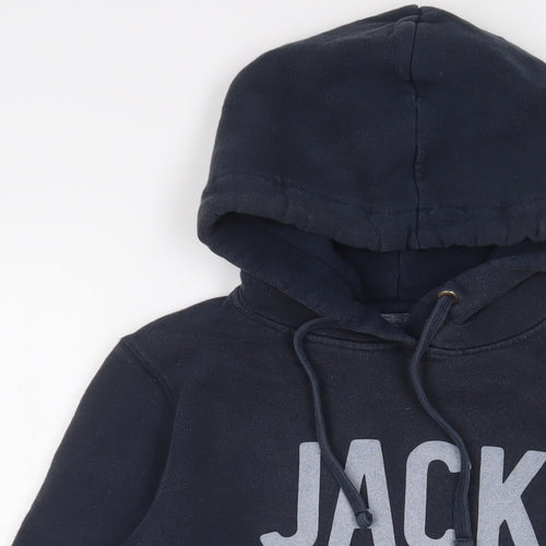 Jack Wills Womens Blue Cotton Pullover Hoodie Size 8 Pullover - Logo