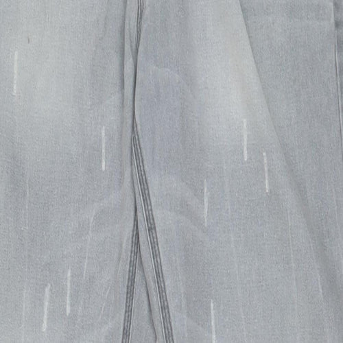 DENIM 73 Mens Grey Cotton Straight Jeans Size 36 in L34 in Regular Button - Long Leg