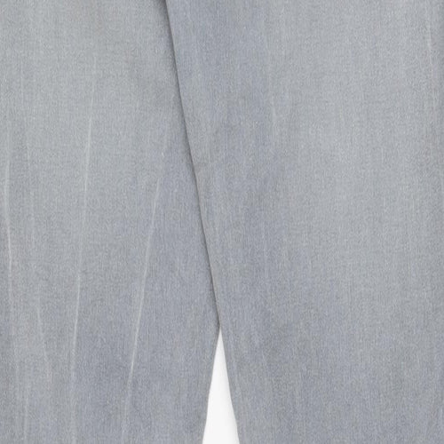 DENIM 73 Mens Grey Cotton Straight Jeans Size 36 in L34 in Regular Button - Long Leg