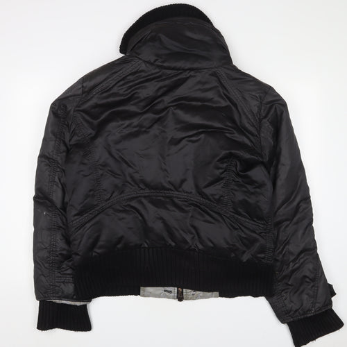 Ermando Scerving Womens Black Bomber Jacket Coat Size XL Zip - Zip Pockets