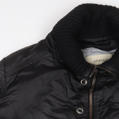 Ermando Scerving Womens Black Bomber Jacket Coat Size XL Zip - Zip Pockets