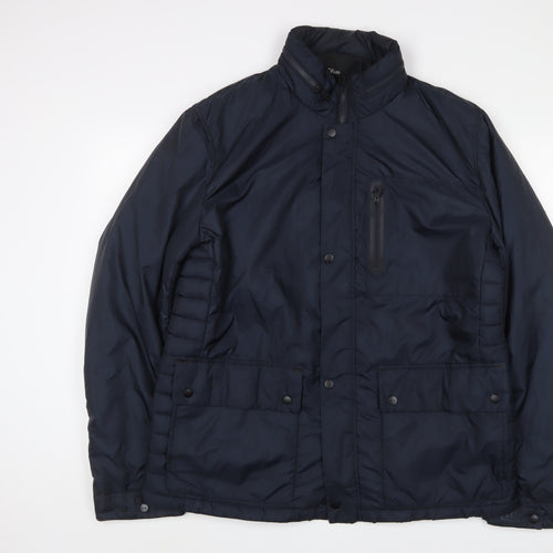 s.Oliver Mens Blue Quilted Jacket Size 2XL Zip