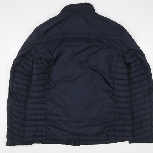 s.Oliver Mens Blue Quilted Jacket Size 2XL Zip