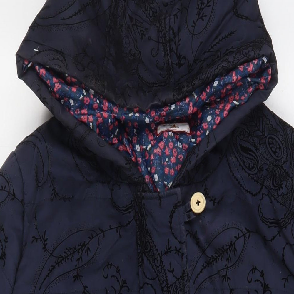 Joe Browns Womens Blue Fair Isle Jacket Coat Size 22 Zip - Zip Pockets