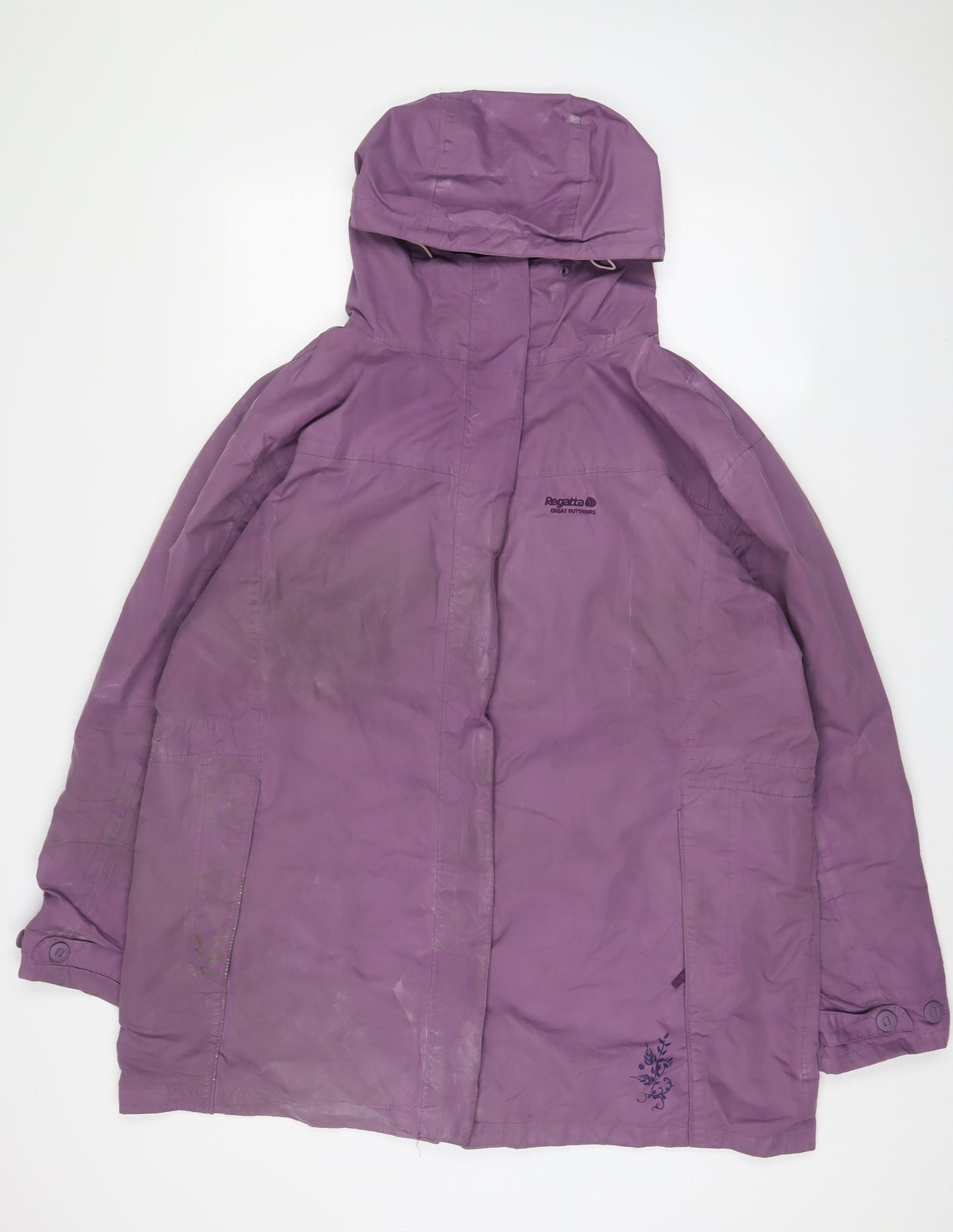 Regatta Womens Purple Rain Coat Jacket Size 20 Zip - Logo, Embroidered
