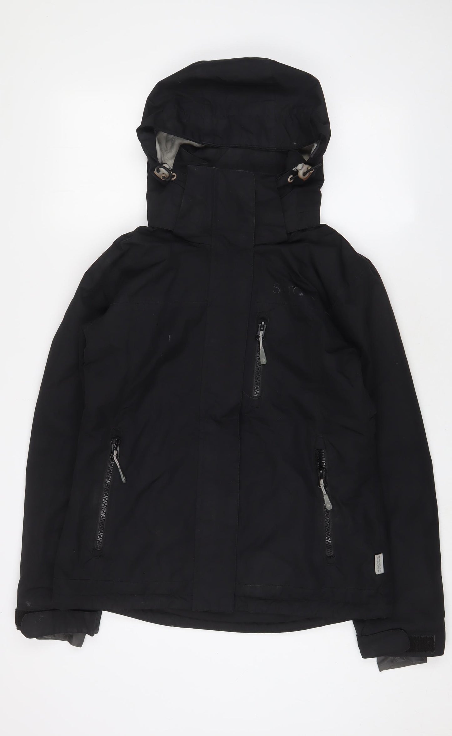 Surfanic Womens Black Ski Jacket Coat Size S Zip - Logo