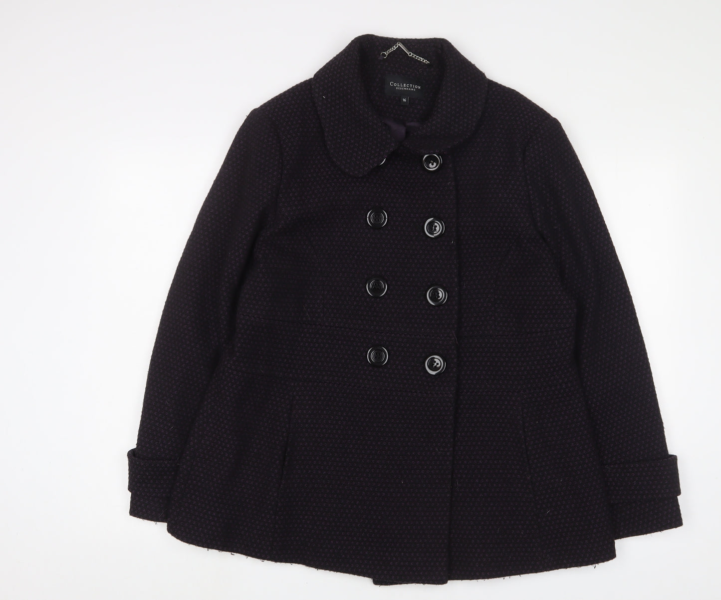 Debenhams Womens Purple Jacket Size 16 Button