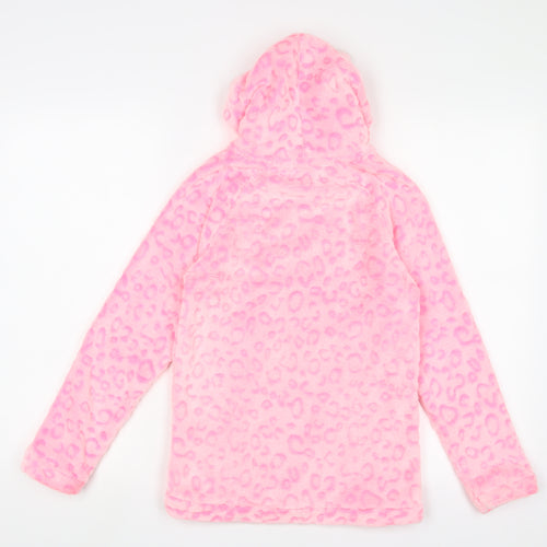 Love sleep Girls Pink Animal Print Polyester Top Pyjama Top Size 12-13 Years Zip - Hood ears