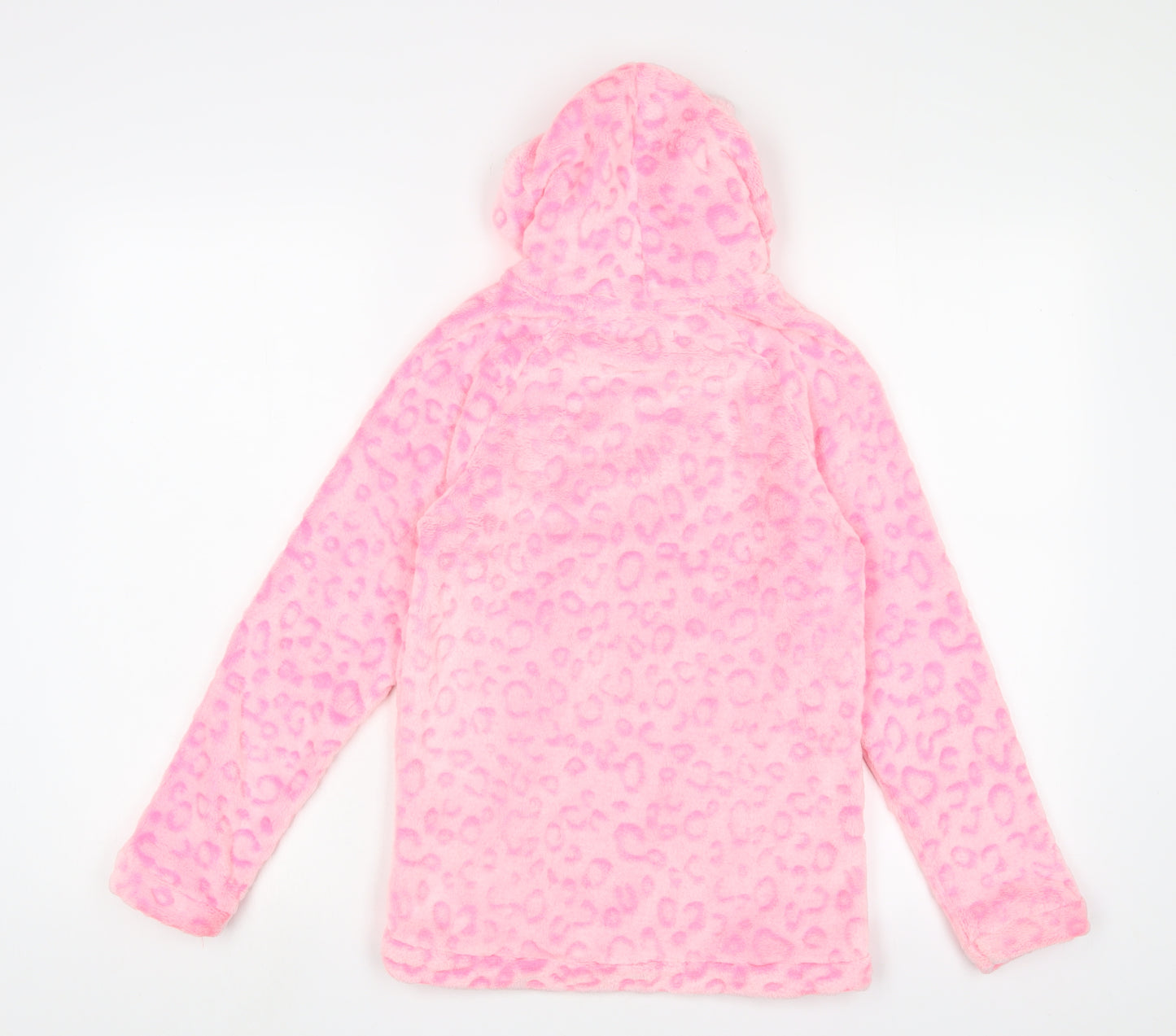 Love sleep Girls Pink Animal Print Polyester Top Pyjama Top Size 12-13 Years Zip - Hood ears