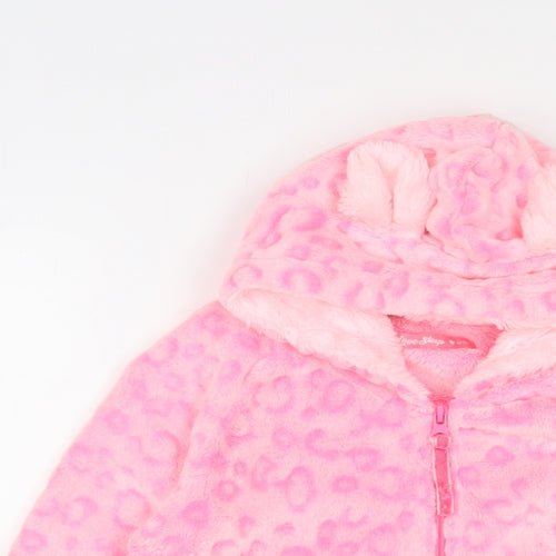 Love sleep Girls Pink Animal Print Polyester Top Pyjama Top Size 12-13 Years Zip - Hood ears