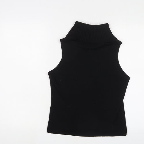 Marks and Spencer Womens Black Roll Neck Wool Pullover Jumper Size 12