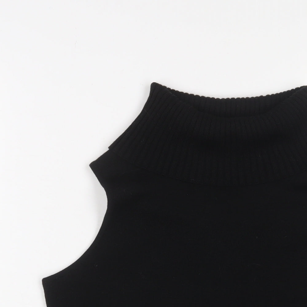 Marks and Spencer Womens Black Roll Neck Wool Pullover Jumper Size 12