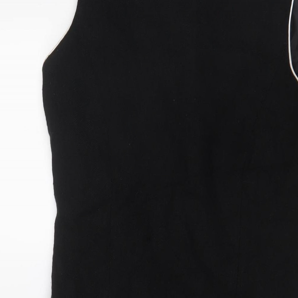 Hobbs Womens Black Viscose Sheath Size 12 Boat Neck Zip