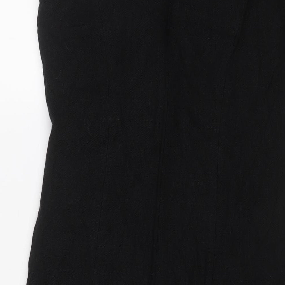 Hobbs Womens Black Viscose Sheath Size 12 Boat Neck Zip