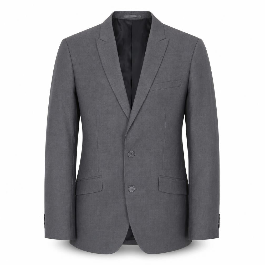 Front view of Taylor & Reece men’s grey polyester jacket suit jacket, size 36, regular