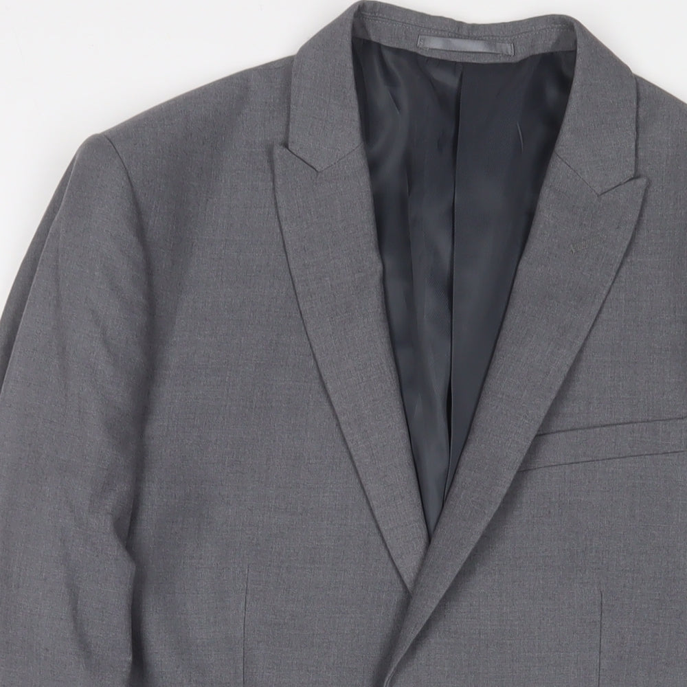 Taylor & Reece Mens Grey Polyester Jacket Suit Jacket Size 36 Regular