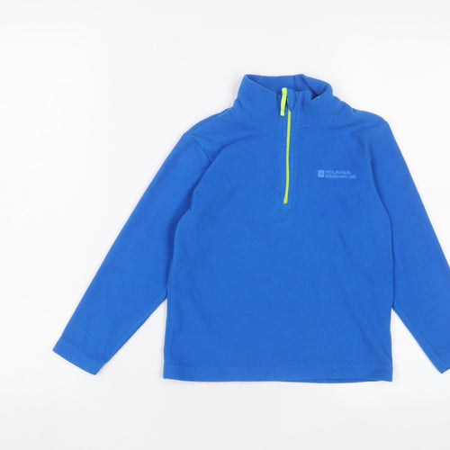 Mountain Warehouse Boys Blue Polyester Pullover Sweatshirt Size 5-6 Years Zip - Logo, Embroidered