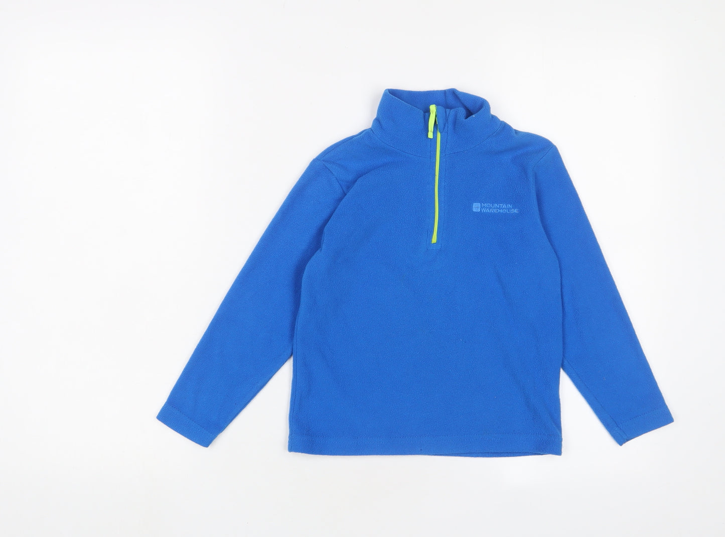 Mountain Warehouse Boys Blue Polyester Pullover Sweatshirt Size 5-6 Years Zip - Logo, Embroidered