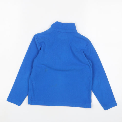 Mountain Warehouse Boys Blue Polyester Pullover Sweatshirt Size 5-6 Years Zip - Logo, Embroidered