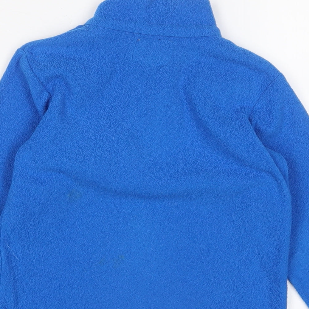 Mountain Warehouse Boys Blue Polyester Pullover Sweatshirt Size 5-6 Years Zip - Logo, Embroidered