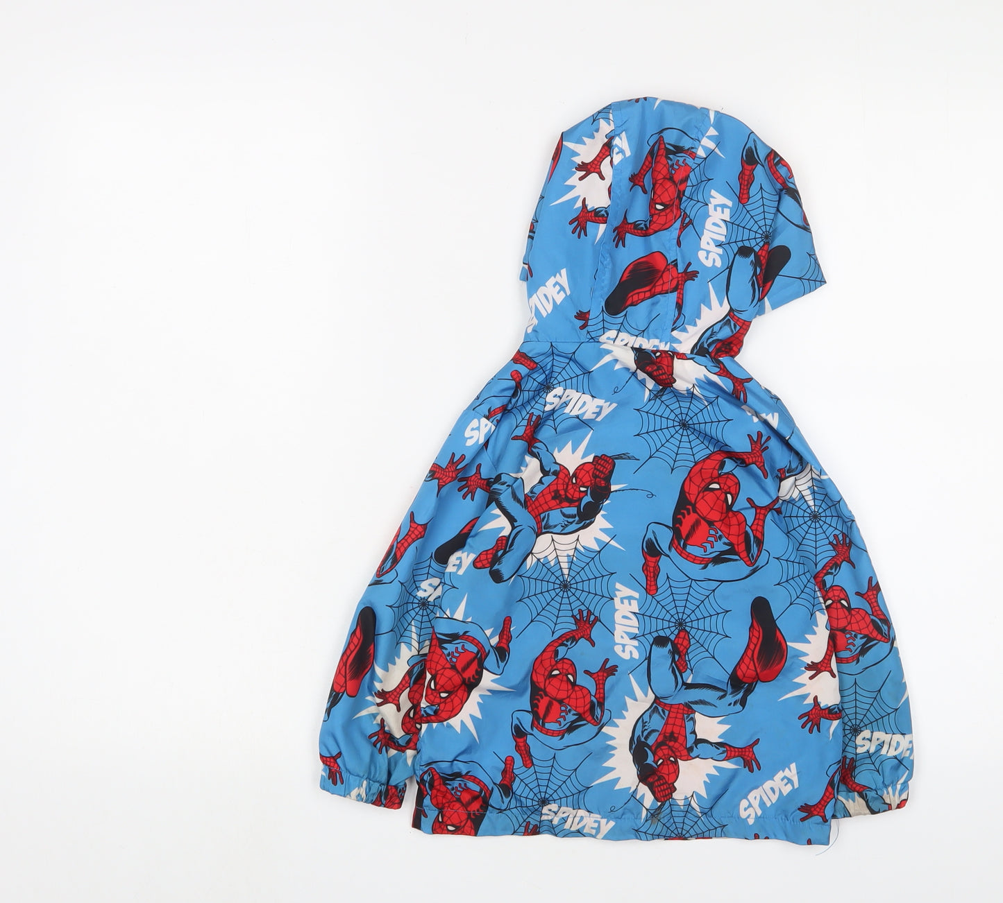 Spiderman Boys Blue Geometric Jacket Size 3-4 Years Zip