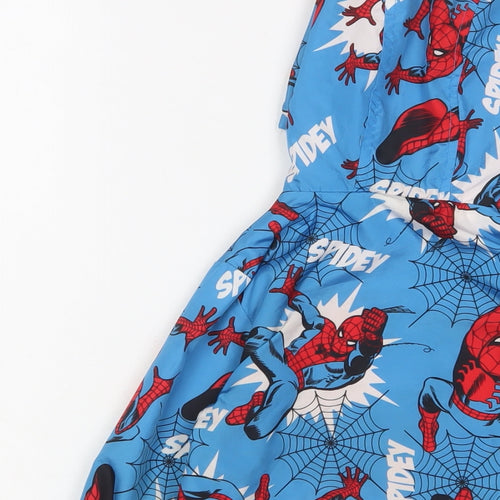 Spiderman Boys Blue Geometric Jacket Size 3-4 Years Zip