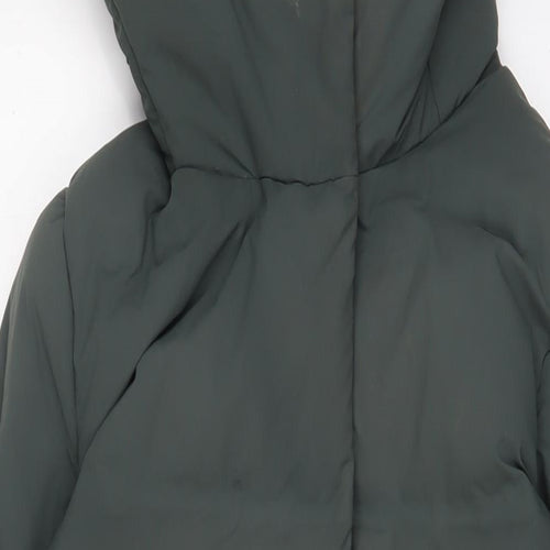 Uniqlo Womens Green Quilted Coat Size L Zip - Zip Pockets