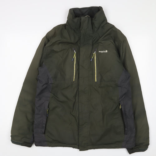 Regatta Mens Green Jacket Coat Size L Zip - Logo