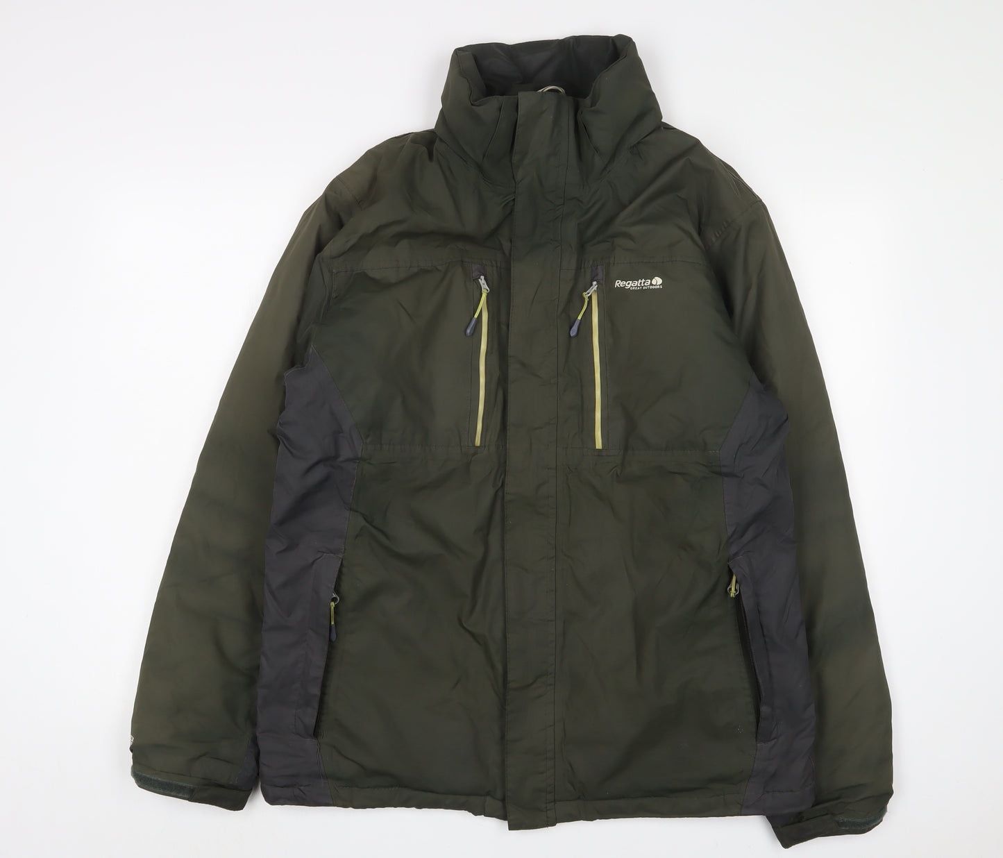 Regatta Mens Green Jacket Coat Size L Zip - Logo
