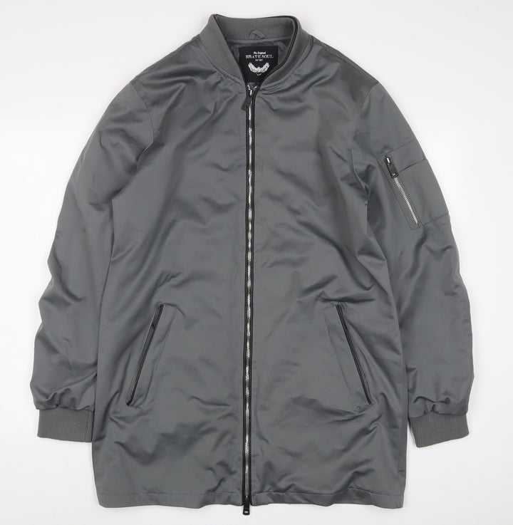 Brave Soul Womens Grey Jacket Size M Zip
