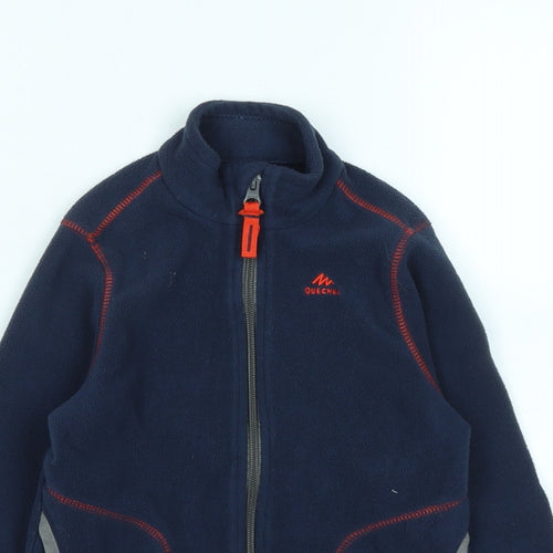 DECATHLON Boys Blue Jacket Size 5-6 Years Zip - Logo