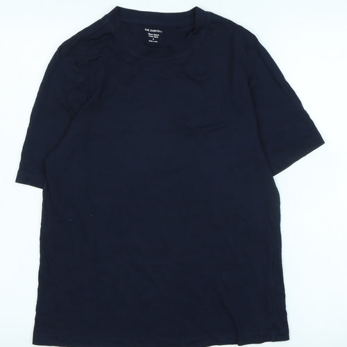 Marks and Spencer Womens Blue Cotton Basic T-Shirt Size 8 Crew Neck