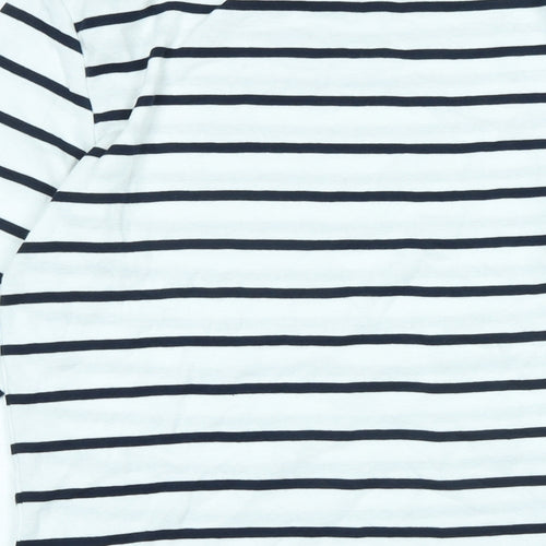 Marks and Spencer Womens White Cotton Basic T-Shirt Size 14 Boat Neck