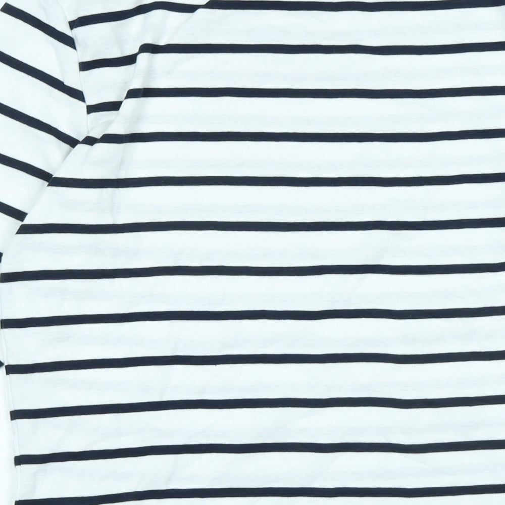 Marks and Spencer Womens White Cotton Basic T-Shirt Size 14 Boat Neck