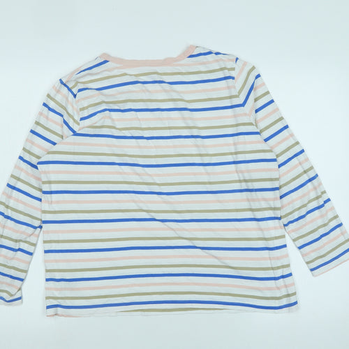 Marks and Spencer Womens Multicoloured Cotton Basic T-Shirt Size 16 Collared