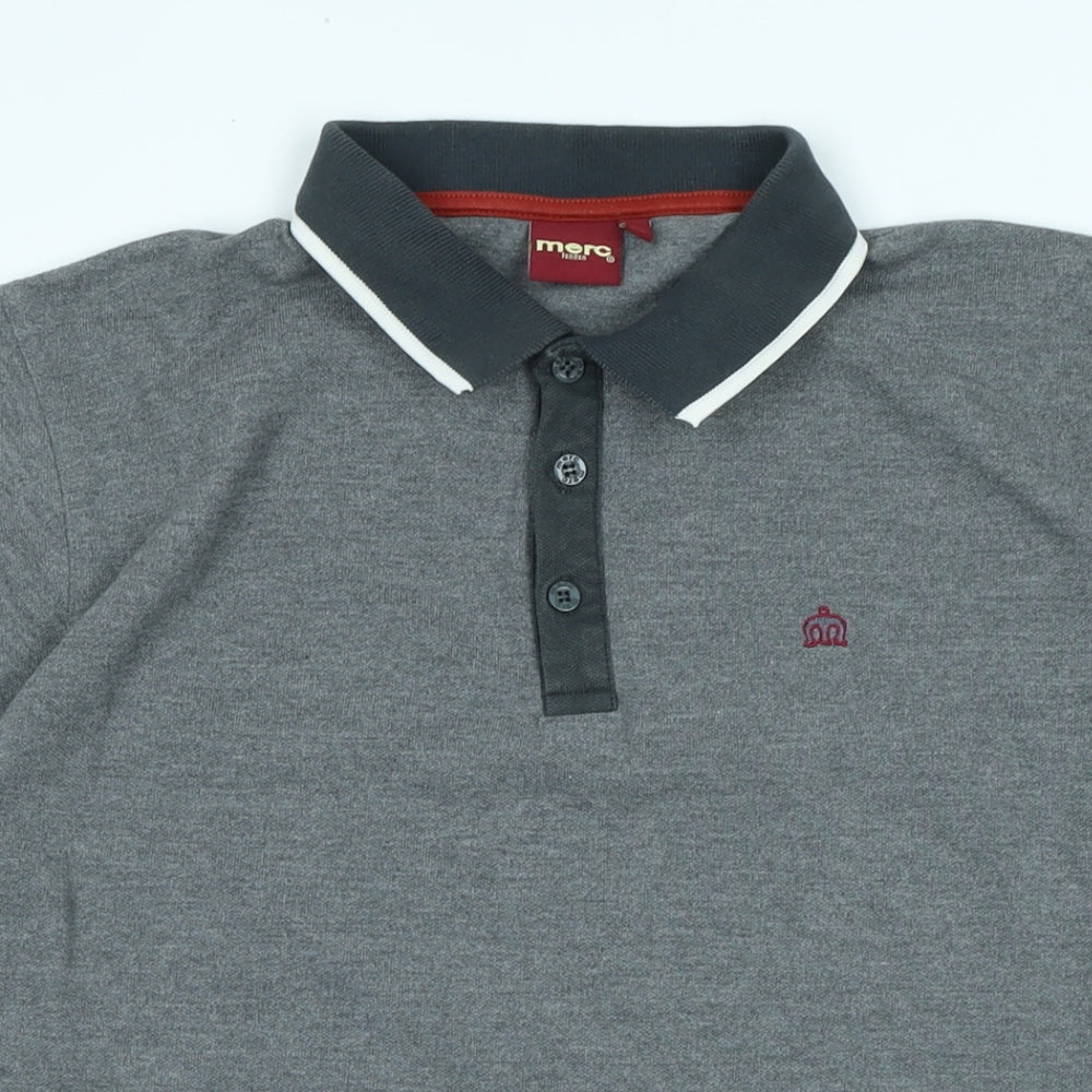Merc Mens Grey Cotton Polo Size XL Collared