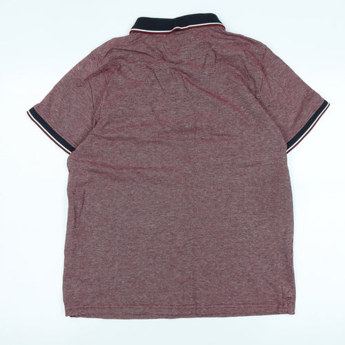 Maine Mens Red Cotton Polo Size M Collared