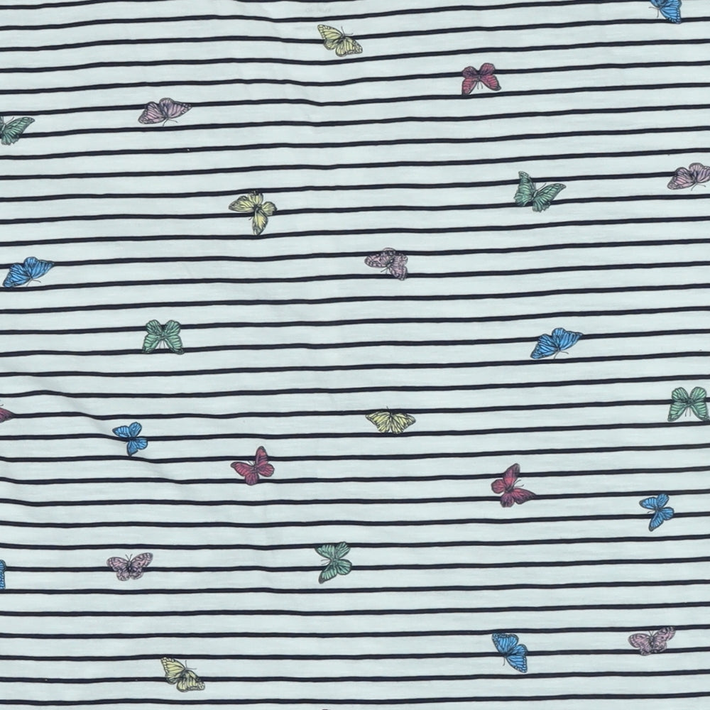 M&Co Womens White Cotton Basic T-Shirt Size 14 Crew Neck