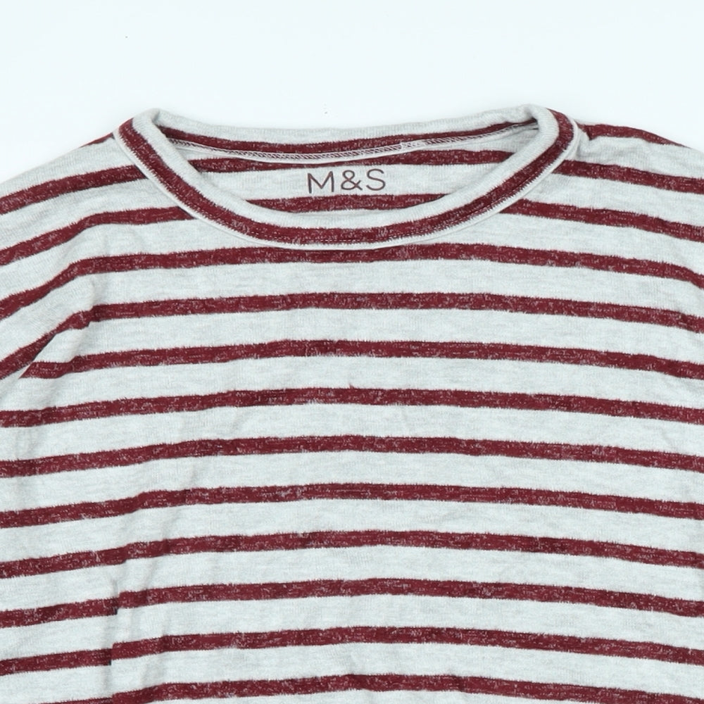 Marks and Spencer Girls Grey Solid Cotton Top Pyjama Top Size 10-11 Years