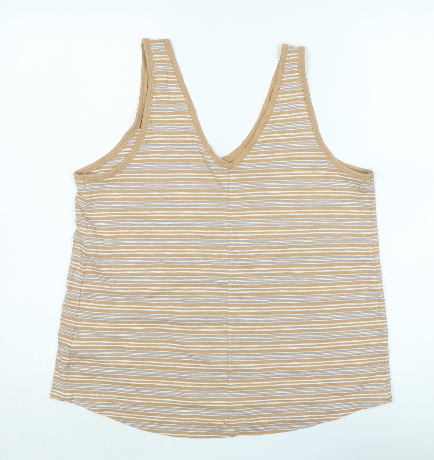 NEXT Womens Beige Cotton Basic Tank Size 12 V-Neck